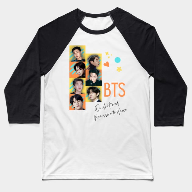 BTS Permission to Dance Baseball T-Shirt by PedaDesign